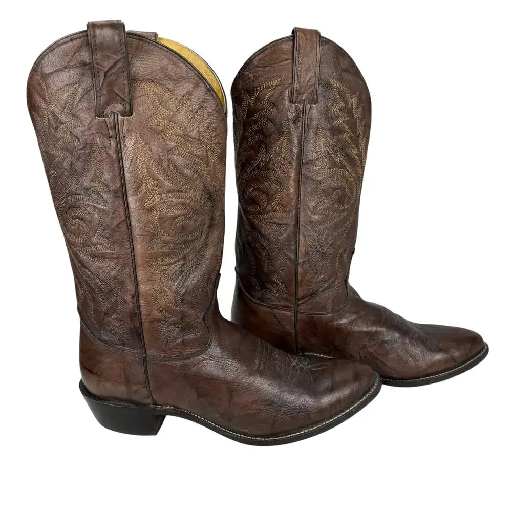 Justin Men's Brown Leather Western Boots Style: 1564 Size 10.5